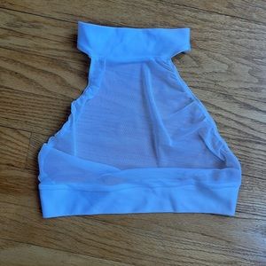 White Mesh Halter Top iHeartRaves
